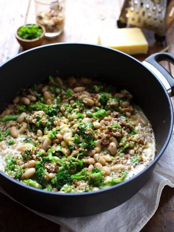 30 Minute Healthy Broccoli Cheese Rice - just like broccoli cheese soup, but more filling and nutritious! 320 calories. | pinchofyum.com