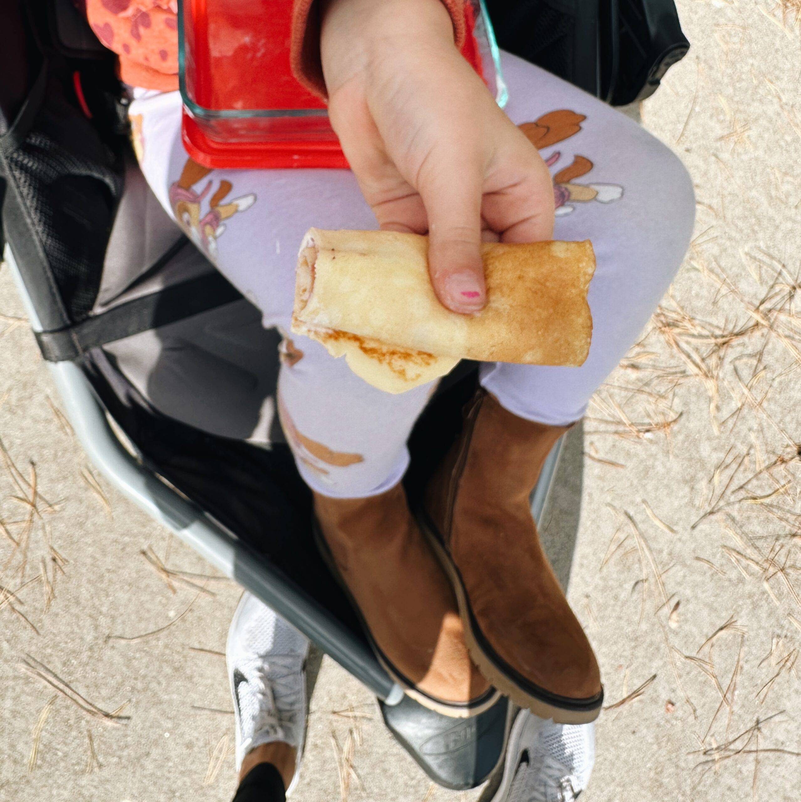 Swedish pancake rolled up as a snack.