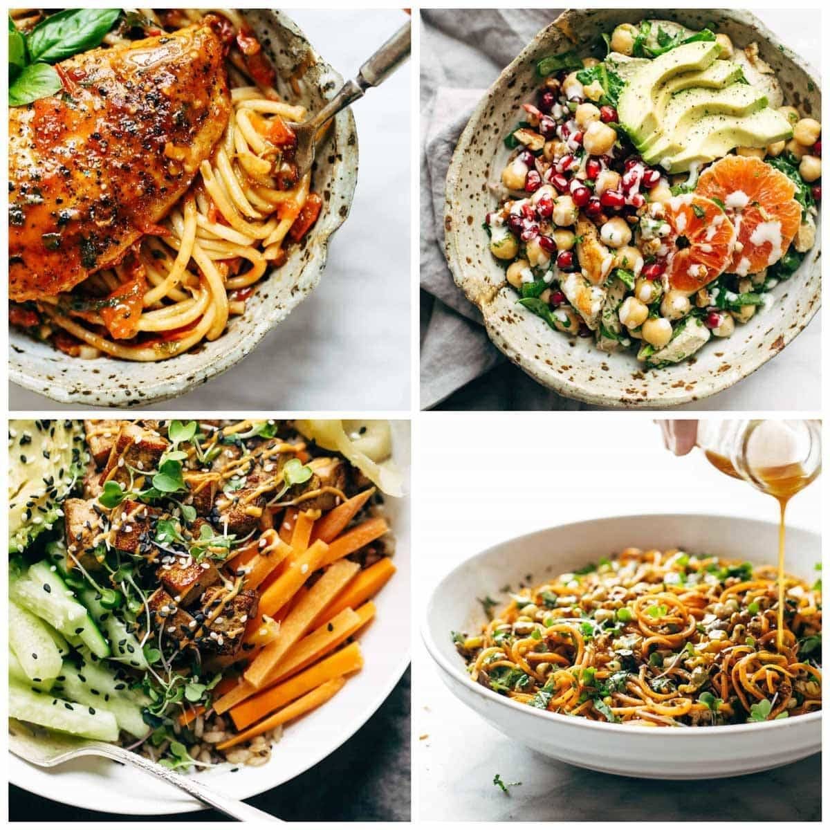 Photos of various foods.