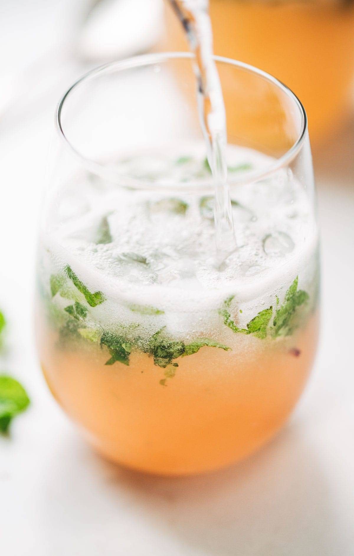 Grapefruit Mojito in a glass.