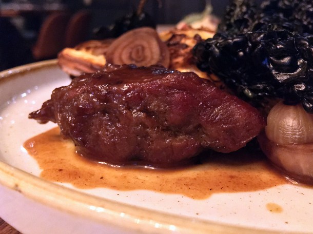 illustrative photo of the Iberico pork cheeks at Opera Tavern