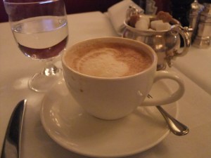 A latte at the Dean Street Townhouse