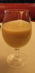 A mango, pineapple and coconut smoothie at the Dean Street Townhouse