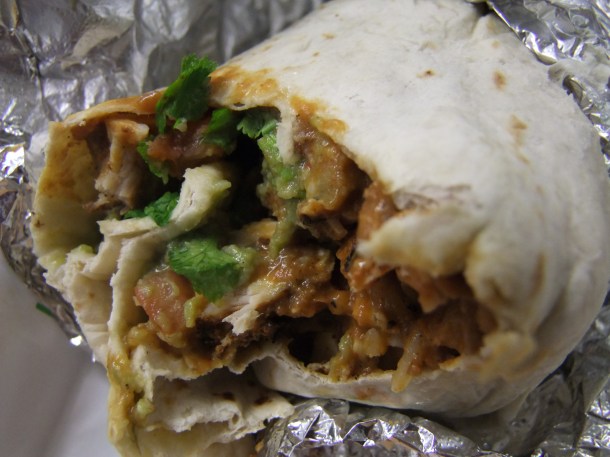 Chicken burrito at Benito's Hat