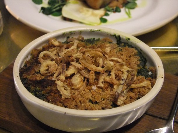 Creamed spinach at Barbecoa