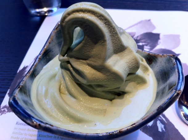 Green tea ice cream at Kimchee High Holborn