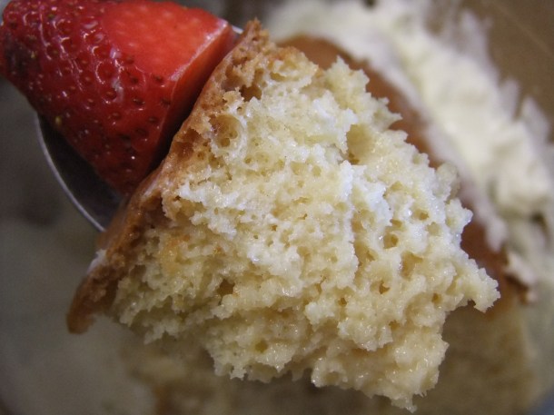 Close up of the tre leche cake at Benito's Hat