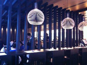 The partition in the dining room at Kimchee
