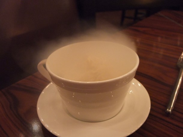 Bailey's ice cream still foaming with liquid nitrogen at Fleur