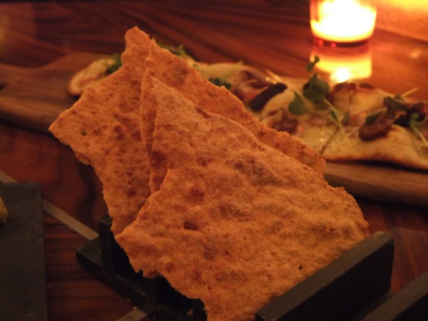 crisp flat bread accompanying the steak tartare at Fleur