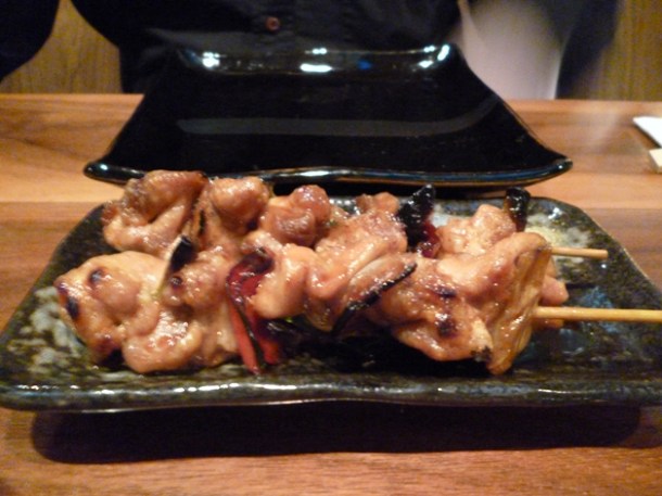 chicken yakitori at Moshi Moshi