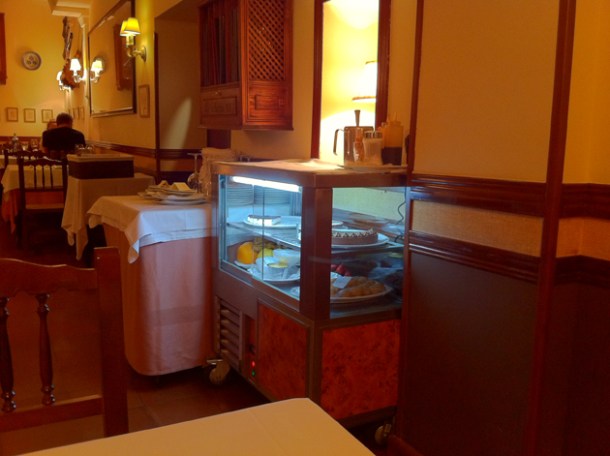 dessert cabinet at La Barraca