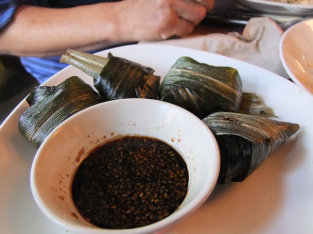 pandan chicken at Busaba Eathai