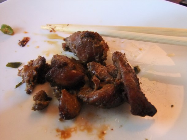 pandan chicken unwrapped at Busaba Eathai