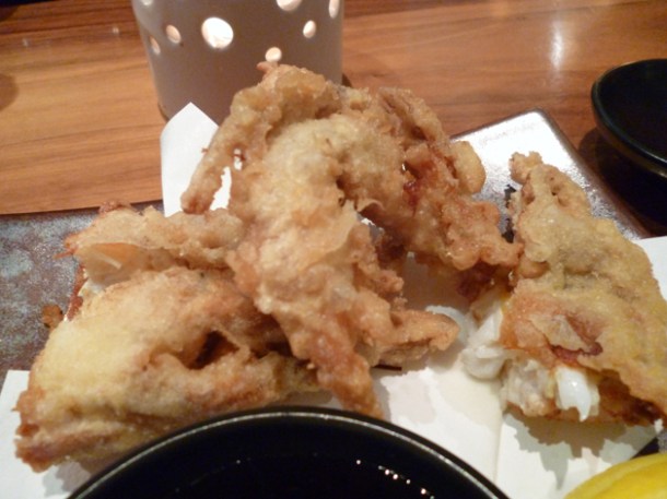 soft shell crab tempura at Moshi Moshi