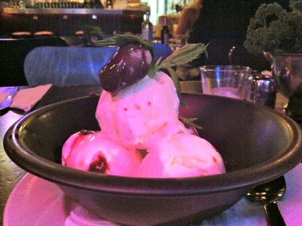 garlic and honey ice cream at Garlic and Shots garlic and honey ice cream at garlic and shots