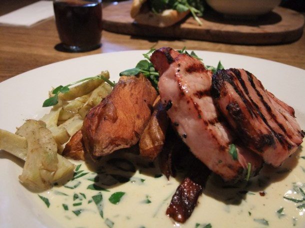 bacon chops at The Crown and Sceptre Fitzrovia bacon chops at the crown and sceptre fitzrovia
