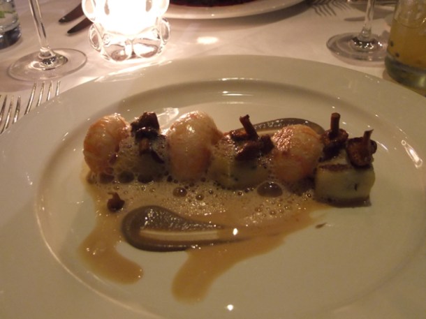 langoustines and gnocchi at the notting hill brasserie