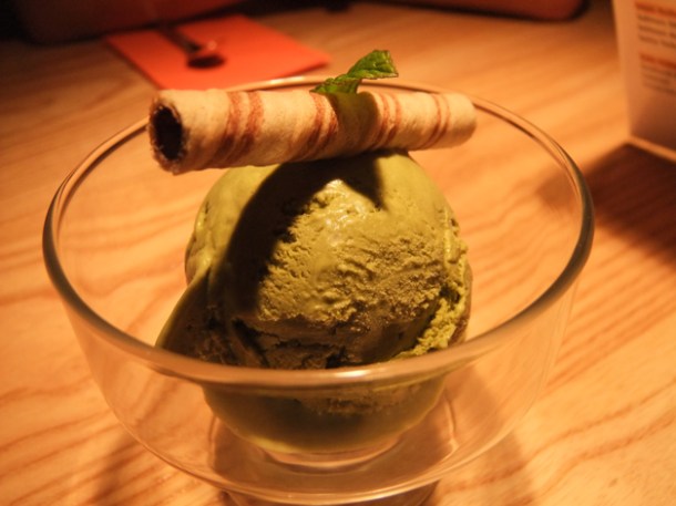 green tea ice cream at Satsuma green tea ice cream at satsuma