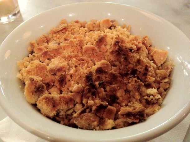 quince, apple and prune crumble at Magdalen quince, apple and prune crumble at magdalen