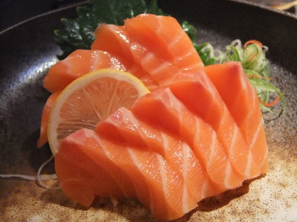 salmon sashimi at Satsuma salmon sashimi at satsuma
