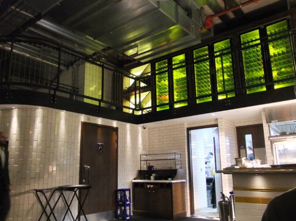 mezzanine wine racks at bread street kitchen