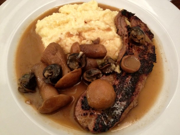 calves liver, snails, polenta and cep at Duck Soup calves liver, snails, polenta and cep at duck soup