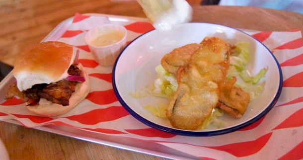 I Am Lomo and deep fried pickles at Meatliqour i am lomo and deep fried pickles at meatliqour