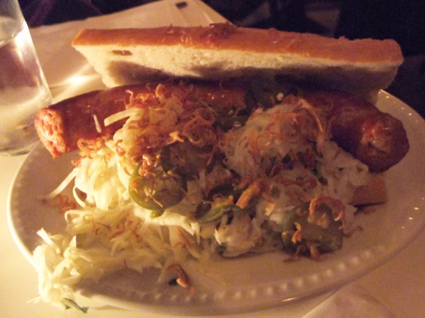 pork hot dog at Mishkin's pork hot dog at mishkin's