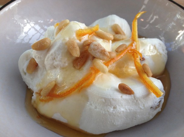 buffalo ricotta dessert at Obika buffalo ricotta dessert at obika
