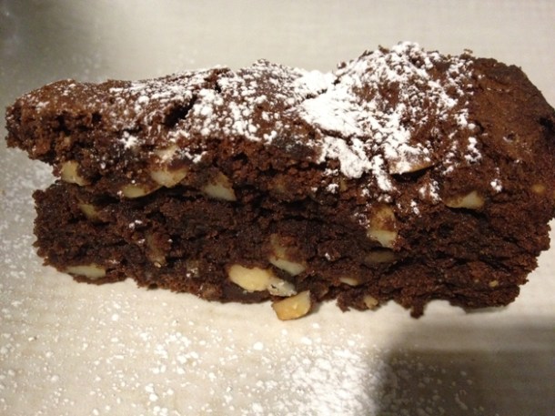 chocolate and almond cake at Obika chocolate and almond cake at obika