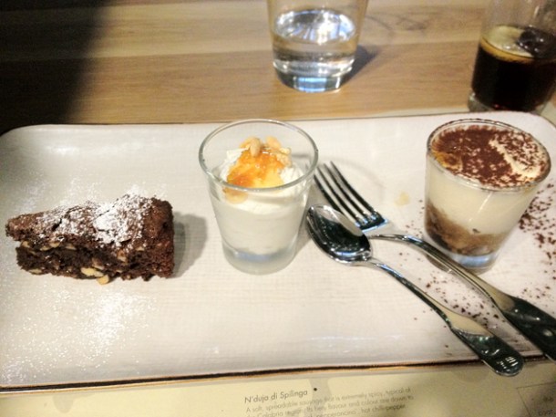 dessert selection at Obika dessert selection at obika