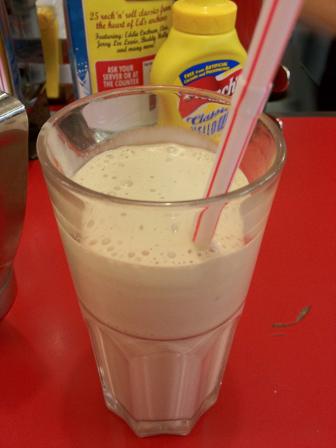 chocolate milkshake at ed's easy diner