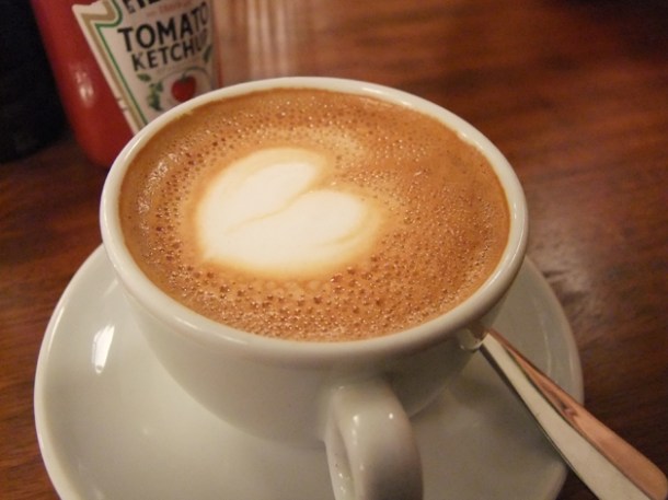 flat white coffee at Hawksmoor Guildhall flat white coffee at hawksmoor guildhall city