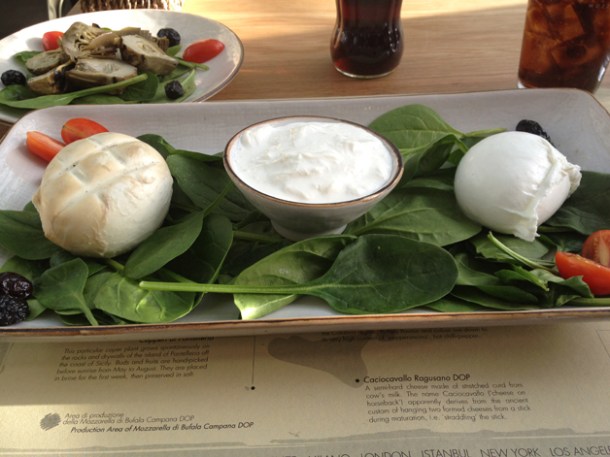 mozzarella at Obika Canary Wharf mozzarella at obika canary wharf
