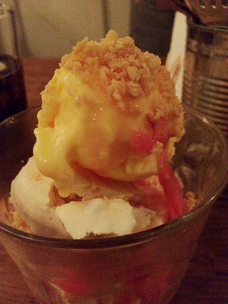 rhubarb mess at Pitt Cue Soho rhubarb mess at pitt cue soho