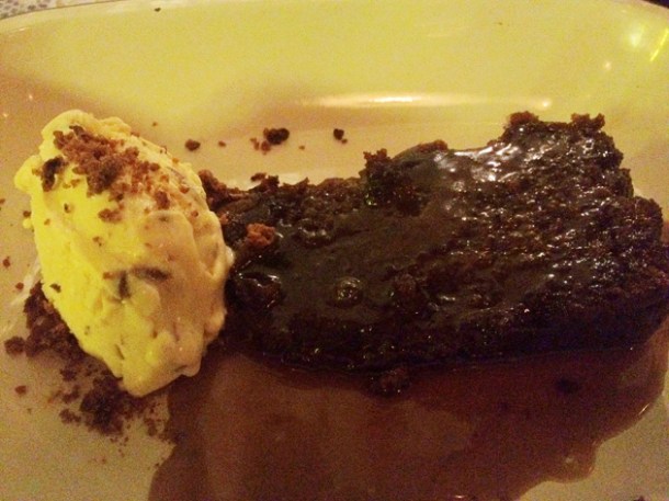 sticky toffee pudding at Pitt Cue Soho sticky toffee pudding at pitt cue soho