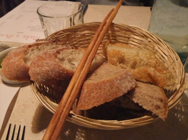 bread basket at Mele e Pere bread basket at mele e pere