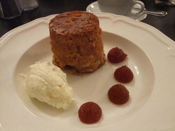 Golden syrup pudding with burnt satsuma cream at Orchard Holborn golden syrup pudding with burnt satsuma cream at orchard holborn