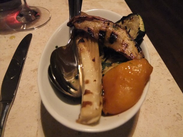 grilled vegetables at Mele e Pere grilled peppers, aubergine and courgettes at mele e pere