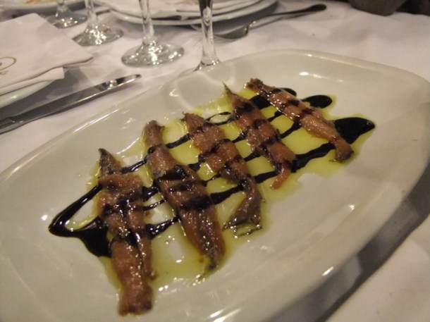anchovies at Los Caracoles anchovies at los caracoles