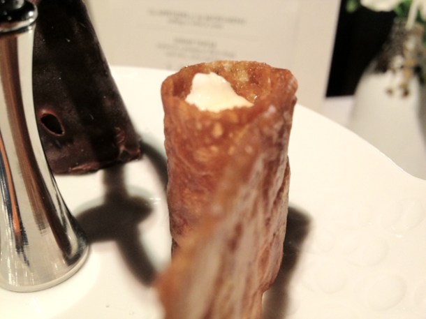 mato honey in crisp nut wafer petit fours at moments mandarin hotel barcelona
