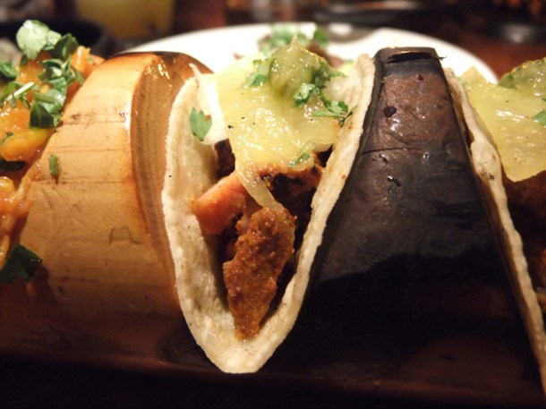 pineapple tacos at La Bodega Negra pineapple tacos at la bodega negra