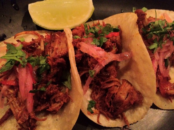 pork tacos at La Bodega Negra pork tacos at la bodega negra