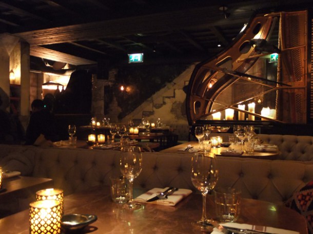 restaurant interior at La Bodega Negra restaurant interior at la bodega negra