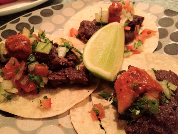 steak tacos at La Bodega Negra seared steak tacos at la bodega negra