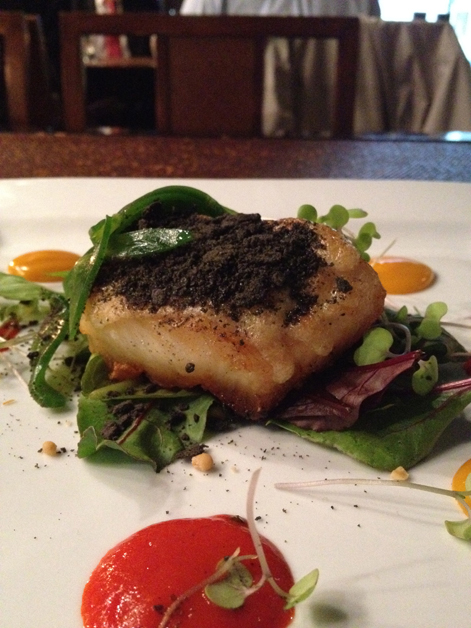 black cod poached in olive oil at T8 black cod poached in olive oil at t8