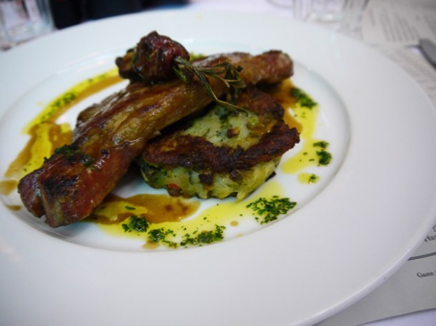 bubble and squeak accompanying the lamb chop at the Rivington Grill Shoreditch bubble and squeak accompanying the lamb chop at the rivington grill shoreditch
