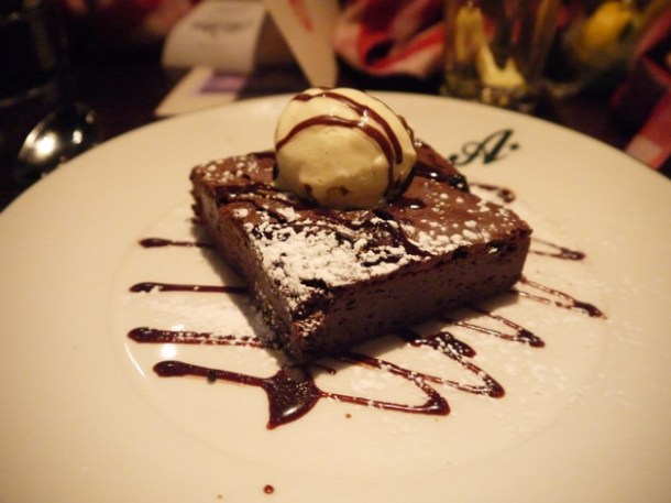chocolate brownie with ice cream at All Star Lanes Bayswater chocolate brownie with ice cream at all star lanes bayswater
