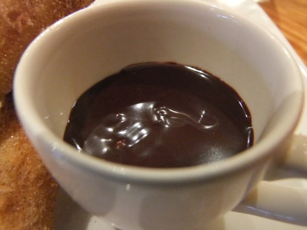 chocolate dipping sauce for churros at Terre a Terre chocolate dipping sauce for churros at terre a terre